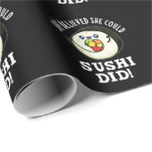 Ze geloofde dat ze Sushi kon laten pun Dark BG Cadeaupapier (Rol Hoek)