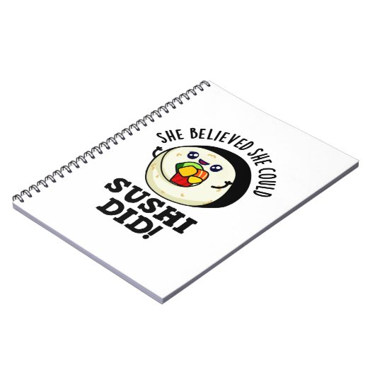 Ze Geloofde Dat Ze Sushi Kon Maken Leuke Voedselgr Notitieboek (Linkerzijde)