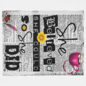 Ze geloofde dat ze (woordenboek) kon - PLUSH Large Fleece Deken (Voorkant (Horizontaal))