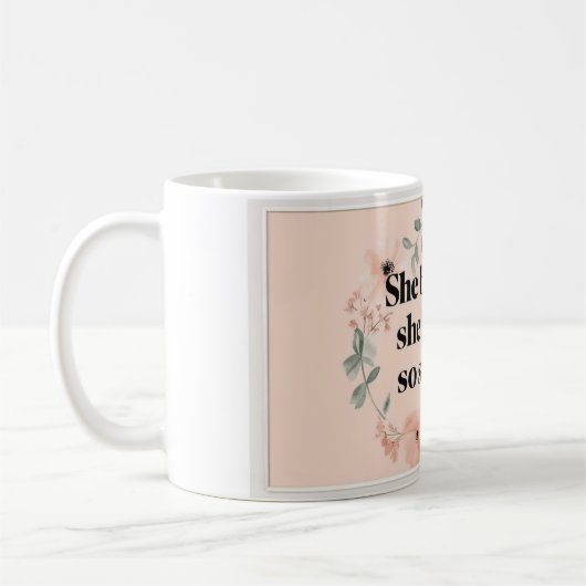 Ze geloofde minimalistische koffie mok wilde bloem (Links)