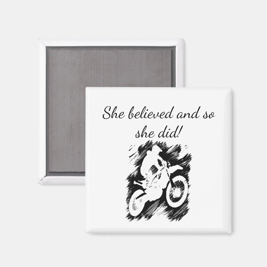 "Ze geloofde" Motorcycle Racefeest Stimulering Magneet (Voorkant / Achterkant)