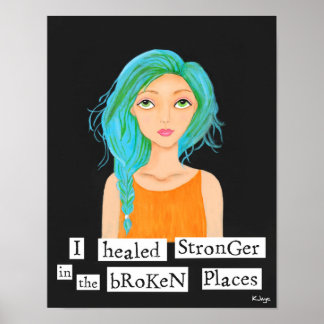 Ze geneest sterker - Inspiratievolle kunstdruk Poster