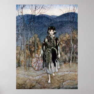 Ze ging langs, ging langs en ging verder. poster