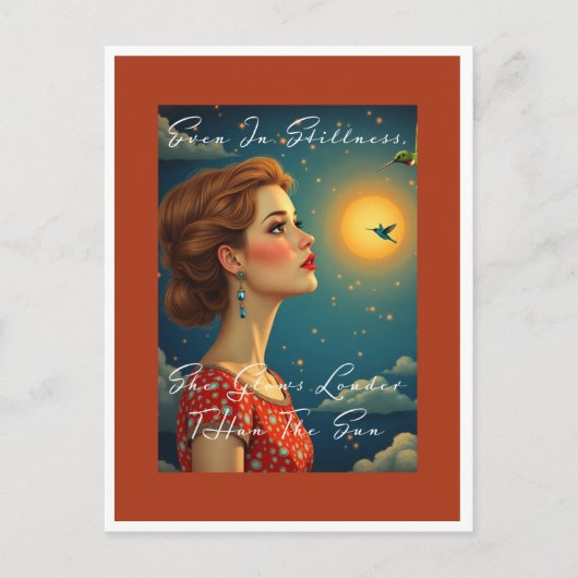 Ze gloeit harder dan de zon briefkaart (Voorkant)