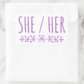 Ze Haar bloemrijke lavendel ontwerp Rechthoekige Sticker (Tas)