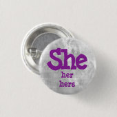 Ze, haar, haar, haar woordvoerders ronde button 3,2 cm (Voorkant /achterkant)