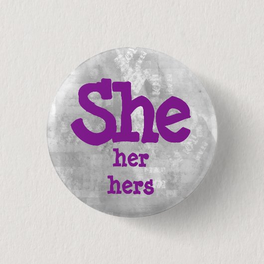 Ze, haar, haar, haar woordvoerders ronde button 3,2 cm (Voorkant)