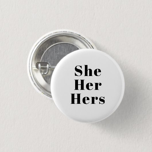 Ze, haar, haar zwarte witte geslacht Pronouns Lgbe Ronde Button 3,2 Cm (Voorkant /achterkant)