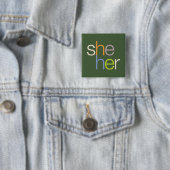 ze haar Pronoun Button Pin (In situ)