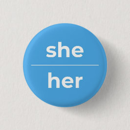 Ze/haar Pronoun Pin, Button van 1¼ inch
