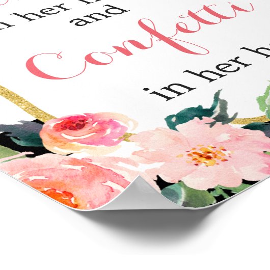 Ze had een cocktail in haar hand en confetti in ha poster (Hoek)