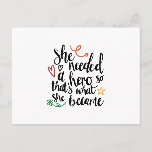 Ze had een held nodig briefkaart (Voorkant)