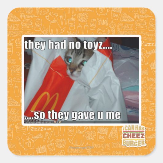 Ze hadden geen speelgoed vierkante sticker (Voorkant)