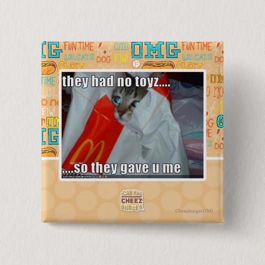 ze hadden geen toyz vierkante button 5,1 cm (Voorkant)