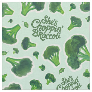 Ze hakt broccoli GenX humor noveltie keuken Stof