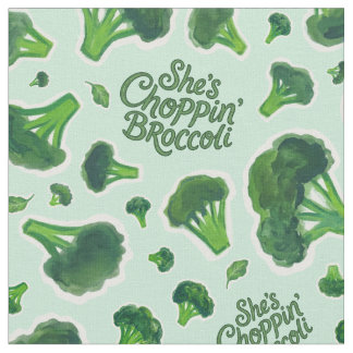 Ze hakt broccoli GenX humor noveltie keuken Stof