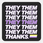 Ze hebben Bedankt Vierkante Sticker (Voorkant)