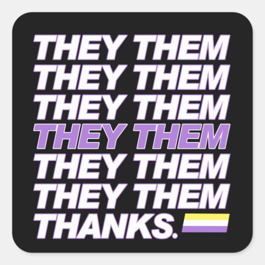 Ze hebben Bedankt Vierkante Sticker (Voorkant)