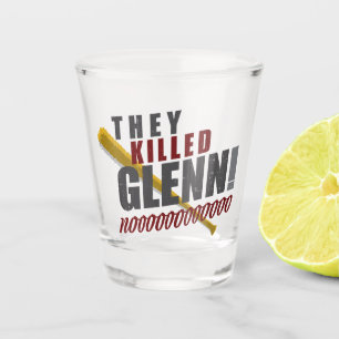 "Ze hebben Glenn gedood" Walkende dode pan Shot Glas