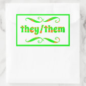 Ze hebben groene wervelingen rechthoekige sticker (Tas)