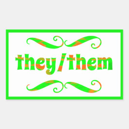 Ze hebben groene wervelingen rechthoekige sticker