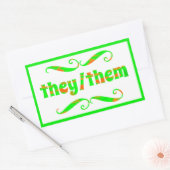 Ze hebben groene wervelingen rechthoekige sticker (Envelop)