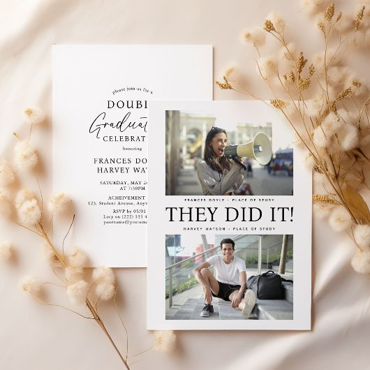 Ze hebben het gedaan! Dubbel afstudeerfeest Kaart