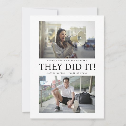 Ze hebben het gedaan! Dubbel afstudeerfeest Kaart (Voorkant)