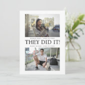 Ze hebben het gedaan! Dubbel afstudeerfeest Kaart (Staand voorkant)