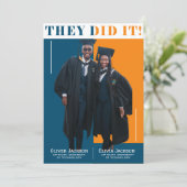 Ze hebben het gedaan! Dubbele afstudeerfeest uitno Kaart (Staand voorkant)