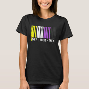 Ze hebben hun barcode niet binaire vlag Agender Pr T-shirt
