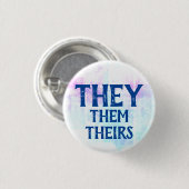 Ze hebben hun theirs pronouns ronde button 3,2 cm (Voorkant /achterkant)