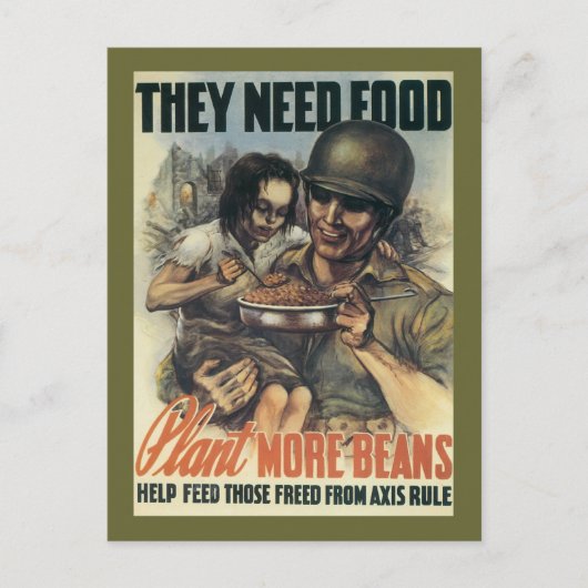 Ze hebben voedsel nodig ~ Plant meer bonen Briefkaart (Voorkant)