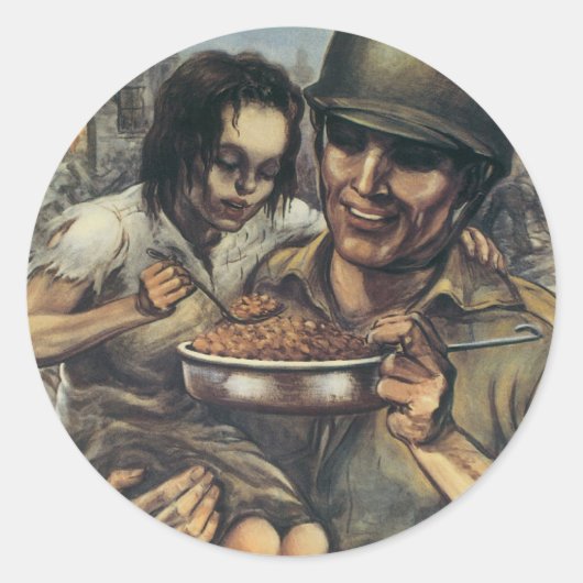 Ze hebben voedsel nodig ~ Plant meer bonen Ronde Sticker (Voorkant)