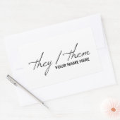 Ze hebben ze in Script Font White Mok Rechthoekige Sticker (Envelop)