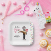 Ze heeft aardbeienijs opgegeten papieren bordje (Feest)