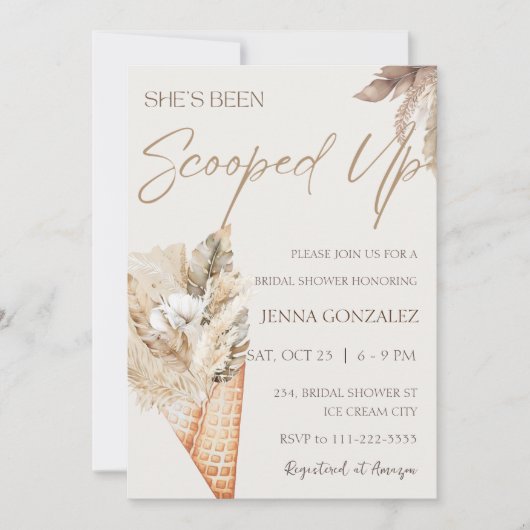 Ze heeft Boho Ice Cream Vrijgezellenfeest opgezoch Kaart (Voorkant)