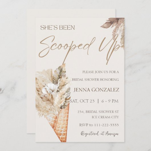 Ze heeft Boho Ice Cream Vrijgezellenfeest opgezoch Kaart (Voorkant / Achterkant)