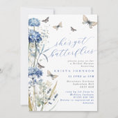 Ze heeft Butterflies Blue Hydrangea Vrijgezellenfe Kaart (Voorkant)