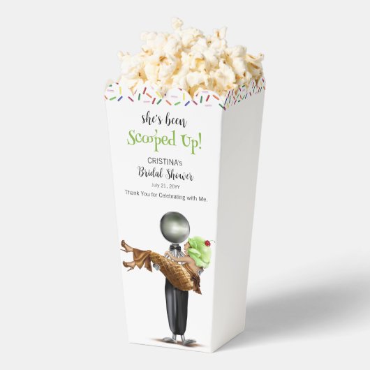 Ze heeft chocolade ijs op bruids bedankdoosjes (Popped)