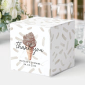 Ze heeft chocoladedoucheplein opgezocht bedankdoosjes