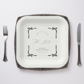 Ze heeft de Black Knot Bow aan het strikken Papieren Bordje