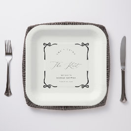 Ze heeft de Black Knot Bow aan het strikken Papieren Bordje