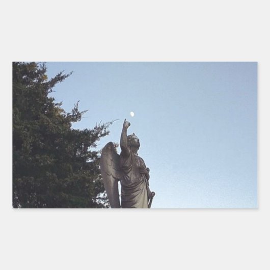 Ze heeft de maan in haar handen. rechthoekige sticker (Voorkant)