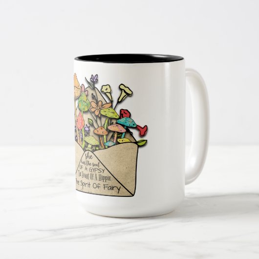 Ze heeft de ziel van een zigeuner tweekleurige koffiemok (Voorkant rechts)