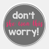 Ze heeft deze sticker gewonnen (Voorkant)