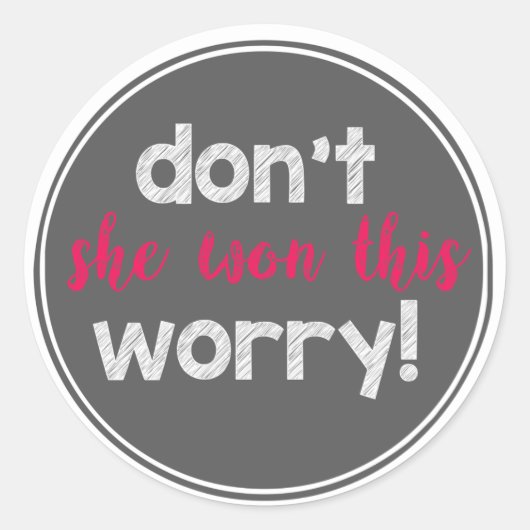 Ze heeft deze sticker gewonnen (Voorkant)