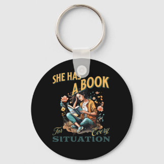 Ze heeft een boek voor elke situatie boek liefhebb sleutelhanger