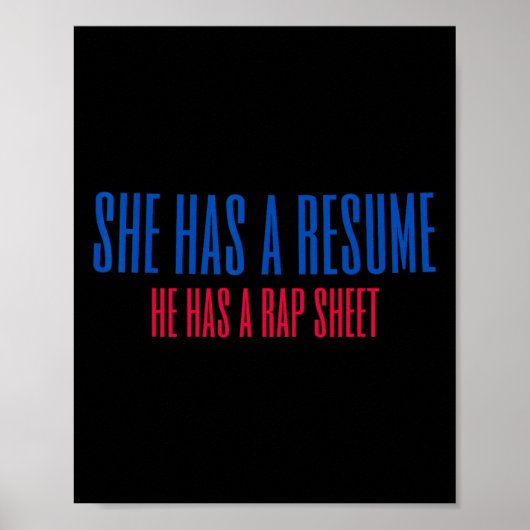 Ze heeft een cv dat hij heeft een Rap sheet Kamala Poster (Voorkant)