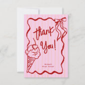 Ze heeft een golvende border sketch bruids bedankkaart (Voorkant)